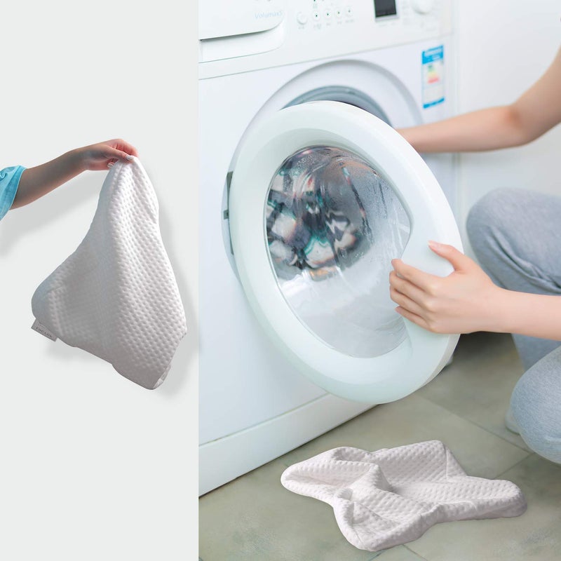 ALEVMOOM Sleeping Cuddle Pillow for Couple, Memory Foam Arched U-Shaped Arm Hole Pillow, Providing Comfort and Support in Travel Rest Office and Bed - Image 5